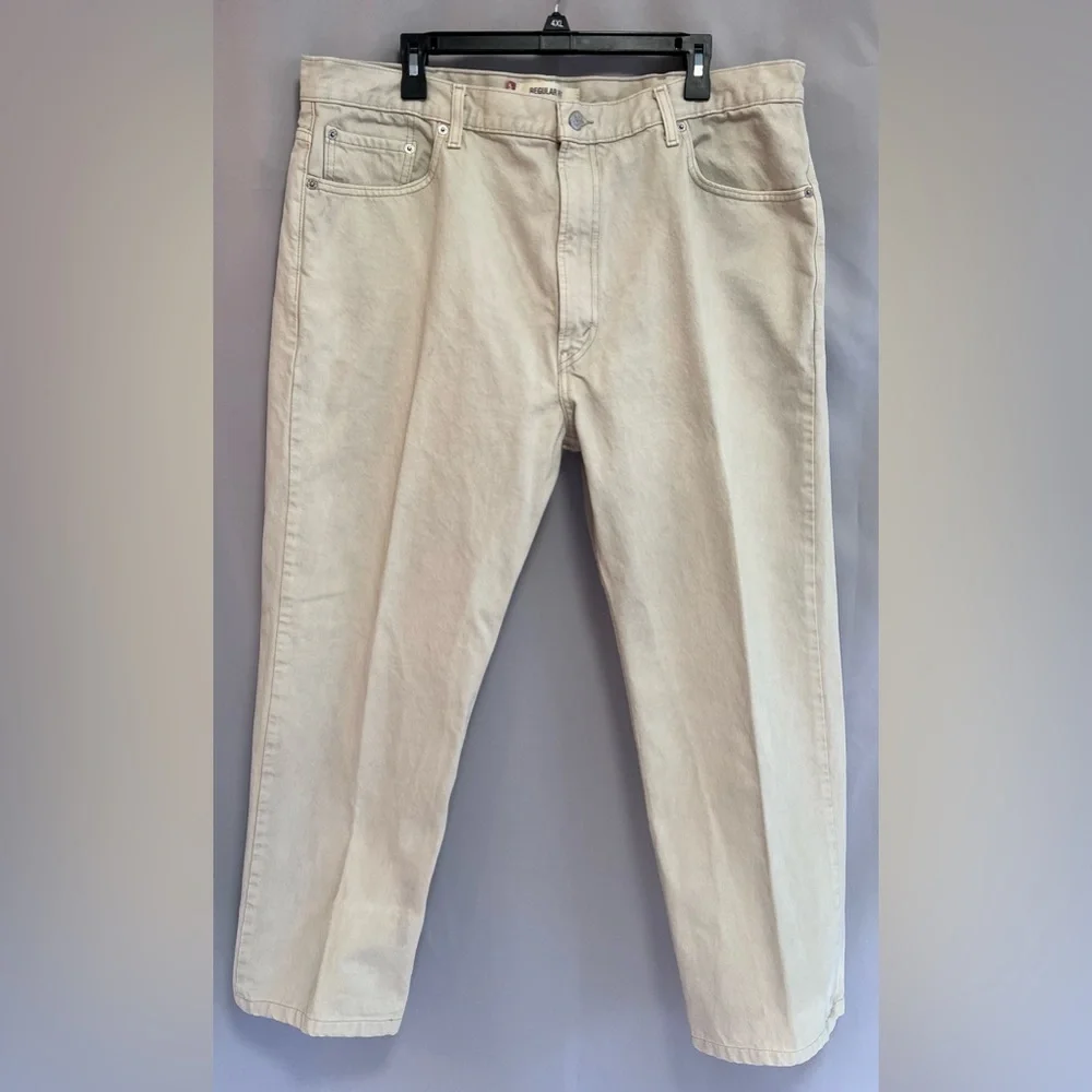 LEVIS 505 Regular Fit Jeans Mens 42‎ Beige Straight Regular Denim  W42 L32